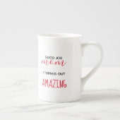良い仕事のママ私は素晴らしいマグカップを見つけた ボーンチャイナマグカップ (右)
