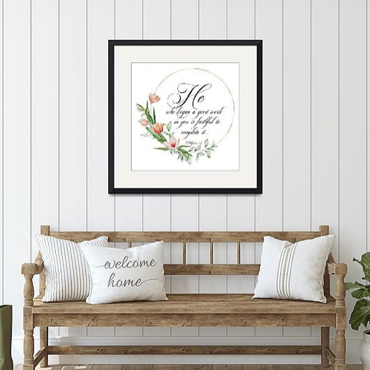 良い作品、ピンクのチューリップのフレーム ポスター