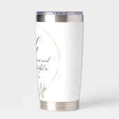 良い作品、ピンクのチューリップのフレーム 保温保冷タンブラー (背面)