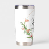 良い作品、ピンクのチューリップのフレーム 保温保冷タンブラー (正面)