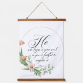 良い作品、ピンクのチューリップのフレーム 吊り下げ型タペストリー (正面)