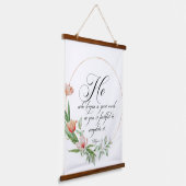 良い作品、ピンクのチューリップのフレーム 吊り下げ型タペストリー (傾斜あり)