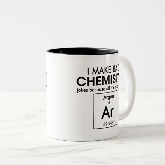 良い化学ユーモアのあるはアルゴンの贈り物をジョークおもしろいにする ツートーンマグカップ (正面右)