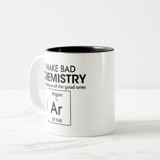 良い化学ユーモアのあるはアルゴンの贈り物をジョークおもしろいにする ツートーンマグカップ (正面左)