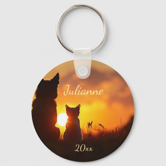 良い友人は暗闇の中であなたと座る名前をカスタムする キーホルダー (裏面)