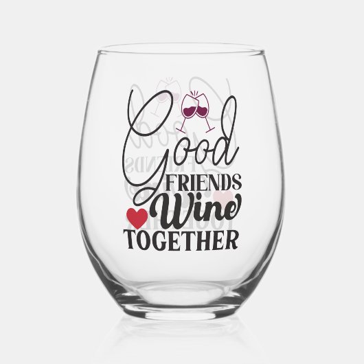 良い友達と一緒にステムレスグラス ステムなしワイングラス (裏面)