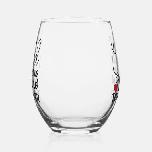 良い友達と一緒にステムレスグラス ステムなしワイングラス (左)
