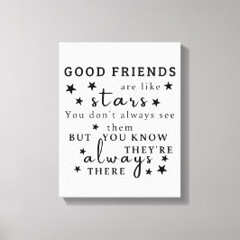 良い友達は星のようである：友情引用文芸術 キャンバスプリント