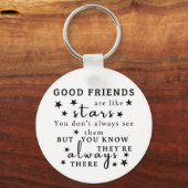 良い友達は星のようである：友情引用文芸術 キーホルダー (正面)