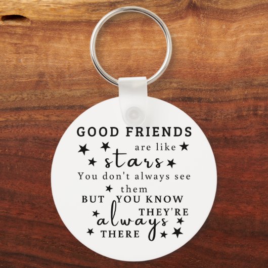 良い友達は星のようである：友情引用文芸術 キーホルダー (正面)