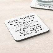 良い友達は星のようである：友情引用文芸術 コースター (左側)