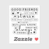 良い友達は星のようである：友情引用文芸術 シール (シート)