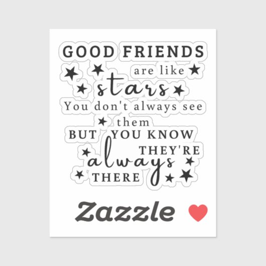 良い友達は星のようである:友情引用文芸術 シール (シート)