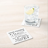 良い友達は星のようである：友情引用文芸術 スクエアペーパーコースター (インサイチュ)