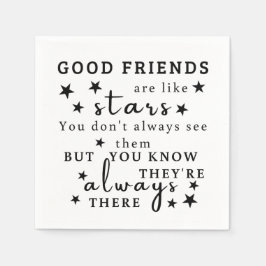 良い友達は星のようである：友情引用文芸術 スタンダードカクテルナプキン