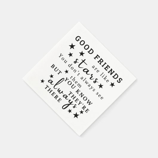 良い友達は星のようである：友情引用文芸術 スタンダードカクテルナプキン (角)