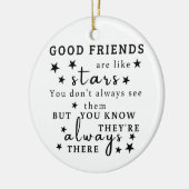 良い友達は星のようである：友情引用文芸術 セラミックオーナメント (左)