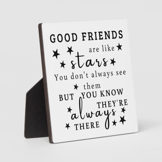 良い友達は星のようである：友情引用文芸術 フォトプラーク (正面)