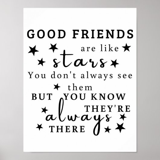 良い友達は星のようである：友情引用文芸術 ポスター (正面)