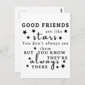 良い友達は星のようである:友情引用文芸術 ポストカード (正面/裏面)