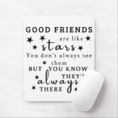 良い友達は星のようである：友情引用文芸術 マウスパッド (マウス)