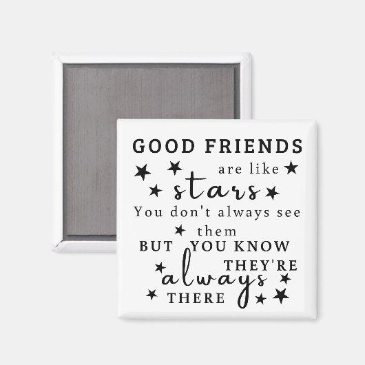 良い友達は星のようである：友情引用文芸術 マグネット (正面/裏面)