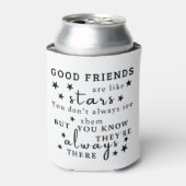 良い友達は星のようである：友情引用文芸術 缶クーラー (缶正面)