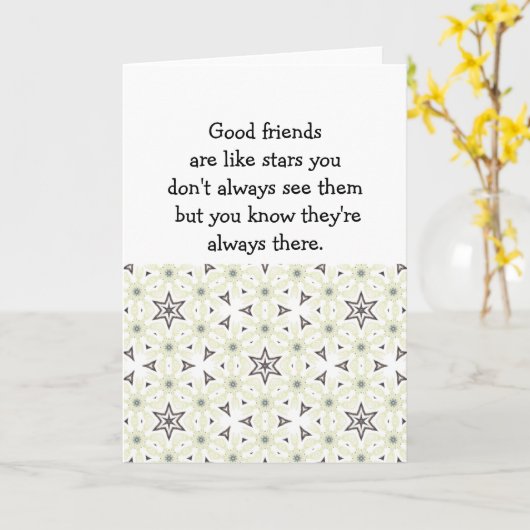 良い友達は星のようなカスタム引用文 カード (黄色い花)