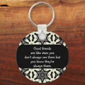良い友達は星のようなカスタム引用文 キーホルダー (正面)