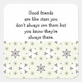 良い友達は星のようなカスタム引用文 スクエアシール (正面)