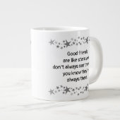 良い友達は星のようなミニマリストモダンデコ ジャンボコーヒーマグカップ (正面右)