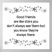 良い友達は星のようなミニマリストモダンデコ ポスター (正面)