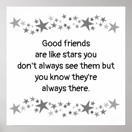 良い友達は星のようなミニマリストモダンデコ ポスター (正面)
