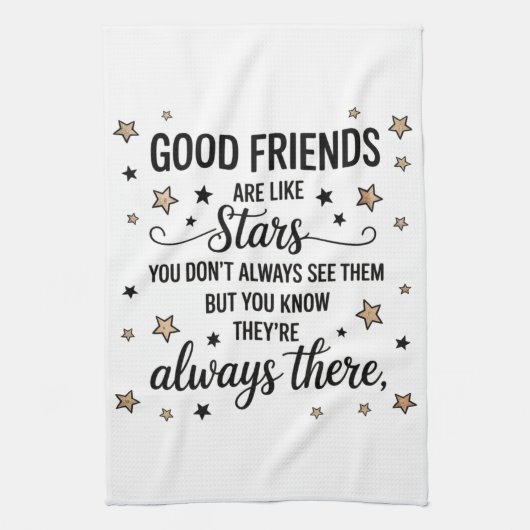 良い友達は星のような感動的引用文 キッチンタオル (縦)