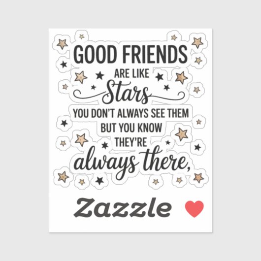 良い友達は星のような感動的引用文 シール (シート)