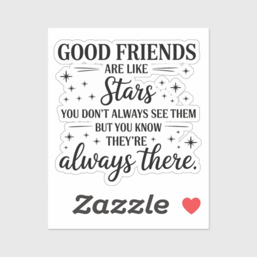 良い友達は星のような感動的引用文 シール (シート)