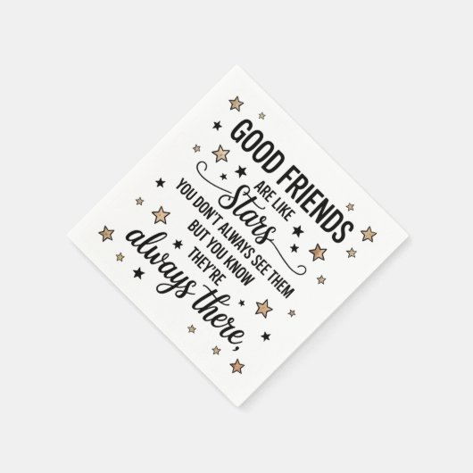 良い友達は星のような感動的引用文 スタンダードカクテルナプキン (角)
