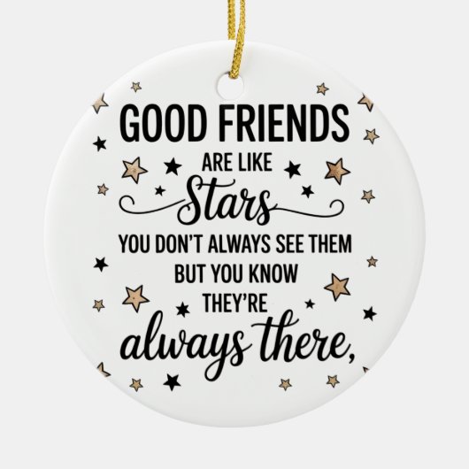 良い友達は星のような感動的引用文 セラミックオーナメント (正面)