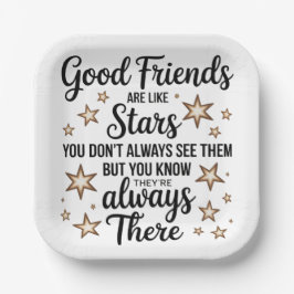 良い友達は星のような感動的引用文 ペーパープレート