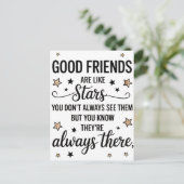 良い友達は星のような感動的引用文 ポストカード (スタンド正面)