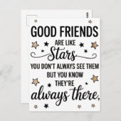 良い友達は星のような感動的引用文 ポストカード (正面/裏面)