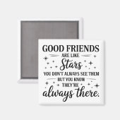 良い友達は星のような感動的引用文 マグネット (正面/裏面)