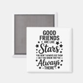 良い友達は星のような感動的引用文 マグネット (正面/裏面)