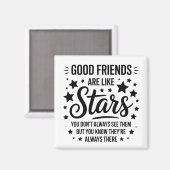 良い友達は星のような感動的引用文 マグネット (正面/裏面)