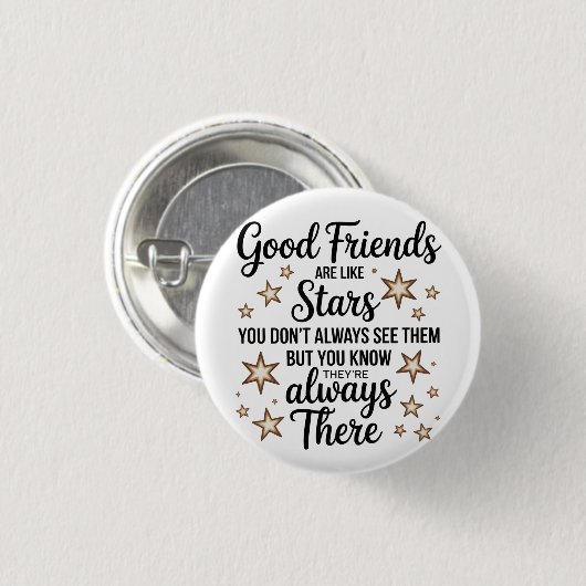 良い友達は星のような感動的引用文 缶バッジ (正面&裏面)