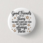 良い友達は星のような感動的引用文 缶バッジ (正面)