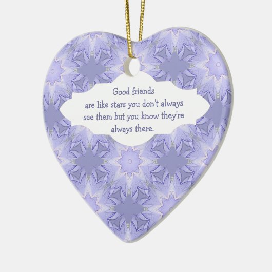 "良い友達は星のように"引用文水色 セラミックオーナメント (左)