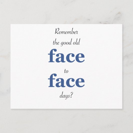 良い古い顔を覚えて顔日 ポストカード (正面)