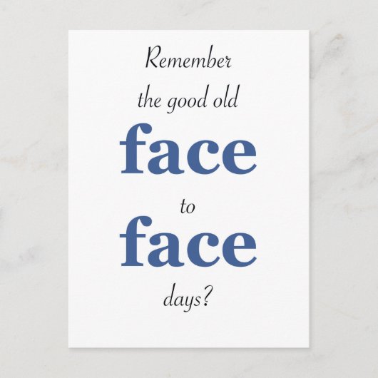良い古い顔を覚えて顔日 ポストカード (正面)