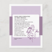 良い女の子の行儀ヴィンテージ悪いアドバイス ポストカード (正面)